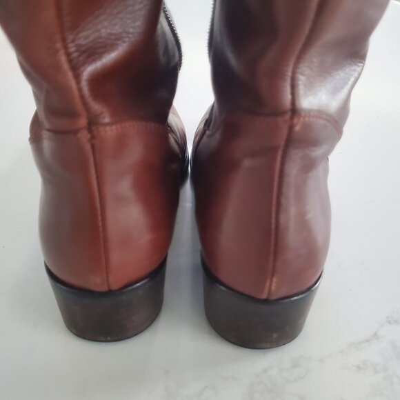 Sesto Mieucci Made in Italy Chestnut Brown Leather Riding Style Boot sz 10 - Picture 10 of 14